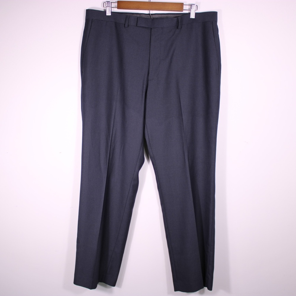 AXIST Silkworks Dress Pants Mens 37x30 Navy Straight‎ Fit Business Formal NEW